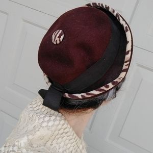 MIDCENTURY VINTAGE HAT brown leopard